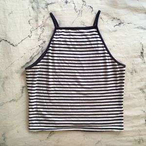 3/$30 GARAGE Striped Cotton Strappy Summer Top